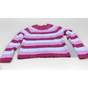 Poof New York Pink Color Block Sweater Size Small Super Soft & Cuddly